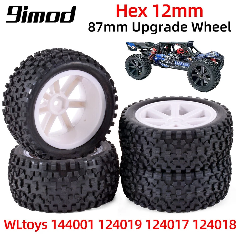 RC Car Wheels 1/10 Reifen 12mm Sechskant für WLtoys 144001 124019 12428 124017 - Bild 3 von 4