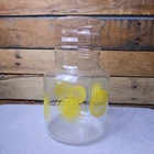 Vintage Pyrex Corning Glass Juice Carafe Pitcher Lemons 1.5 QT 3515 NO Lid