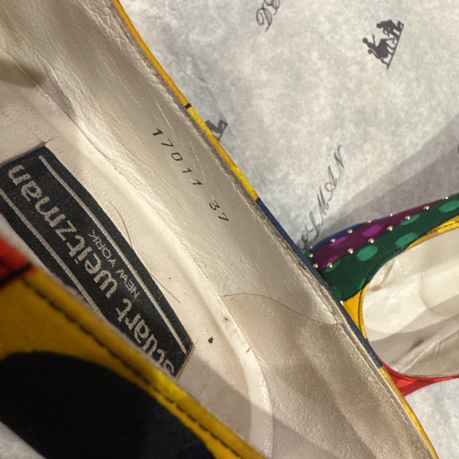 Stuart Weitzman patchwork fabric pump with stud d… - image 7