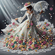 Elegant Lady Special Shape Diamond Art Kits for Adult Beginners, 5D DIY Women Dr