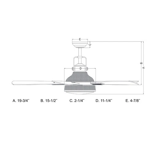 Walton 1-Light Ceiling Fan in Industrial Style 19.75 Inches Tall and 52 Inches - Picture 8 of 8