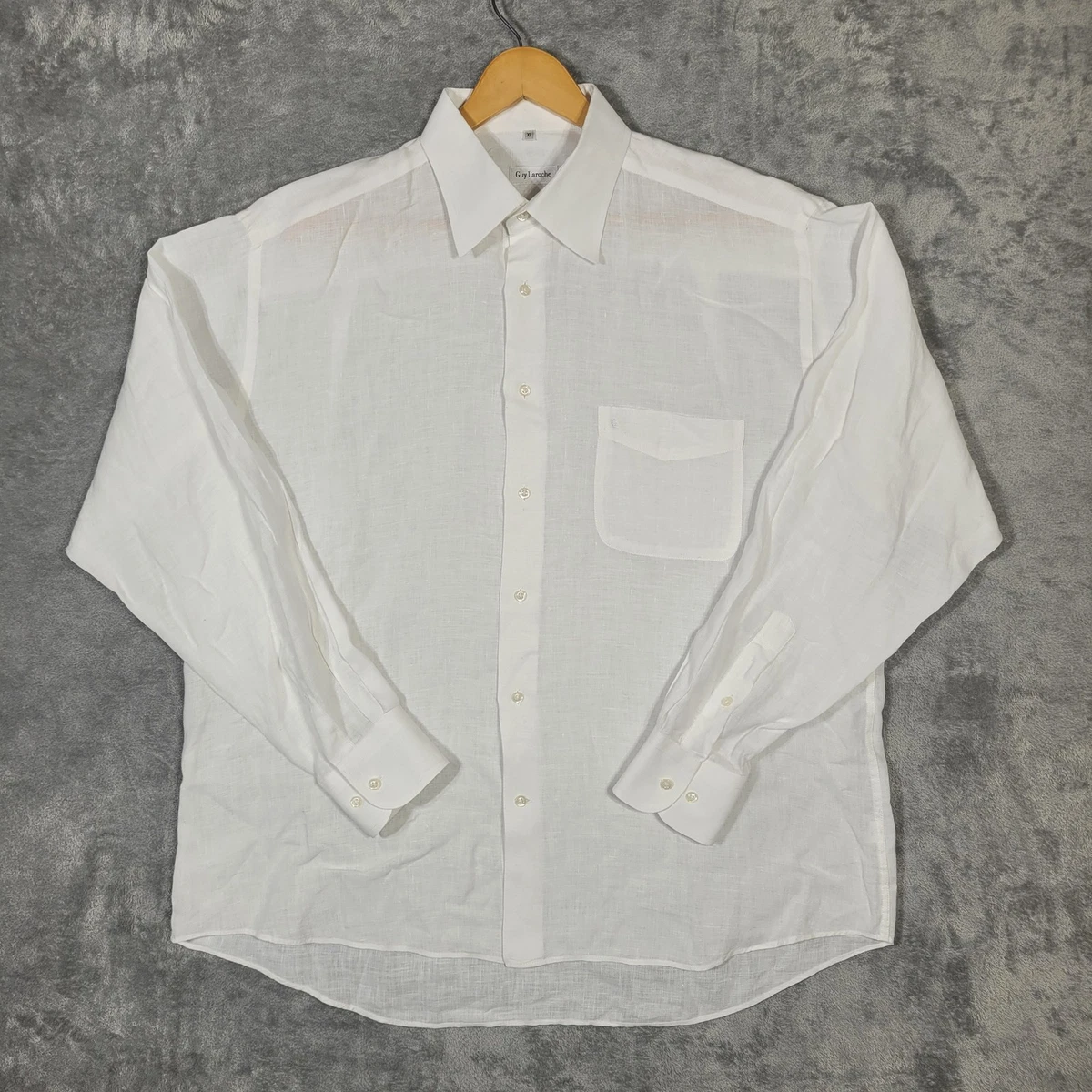 guy laroche dress shirts Guy Laroche Paris Men's Long Sleeve Tan Solid Button Down Dress Shirt 18 34/35