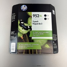 Genuine HP 952XL Black High Yield Ink Cartridges N9K29BN 2 Pack 02/20 NEW IN BOX