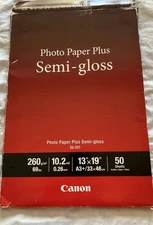 Canon SG-201 13 x 19 in Semi-Gloss Printer Photo Paper, OPEN BOX 46/ 50 Sheets