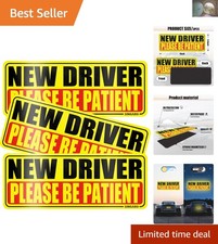 Bright Reflective New Driver Magnets - 3-Pc Set for Enhanced Road Safety