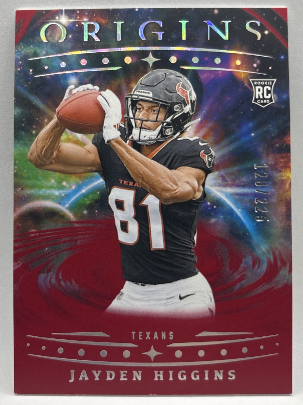 2025 Panini Origins Jayden Higgins RC Red /225 #132 - Houston Texans