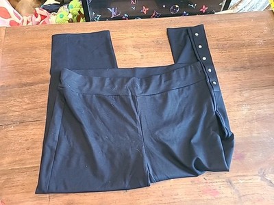 Skye's The Limit Women's Size 3x Plus Slimming Navy Manchester Legging Button