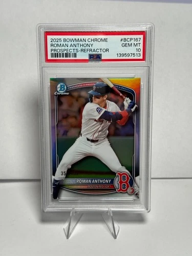 Roman Anthony 2025 Bowman Chrome Prospects Refractor #'d /499 - PSA 10 GEM MINT