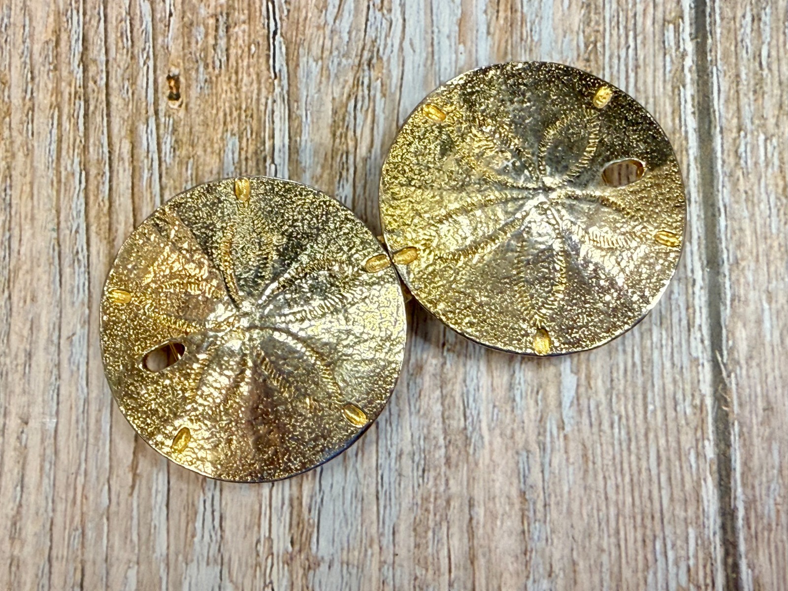 Sand Dollar Sea Shell Interlocking Two Piece Gold… - image 18