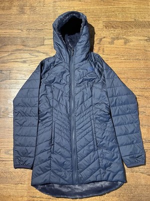 The North Face Womens Reversible Faux Fur Coat Hooded Navy XS NF0A3MES