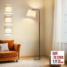  Floor Lamp for Living Room with 3 Color Temperatures, Foot Switch Black