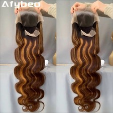 427 Highlight Body Wave Human Hair 13X6 Hd Lace Frontal Wig 230 Hair Colored