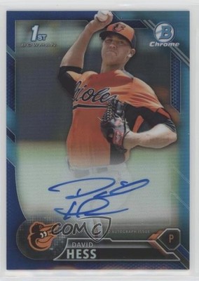 2016 Bowman Chrome Prospects Blue Refractor 21/150 David Hess #CPA-DH Auto sh7
