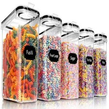 5pcs Cereal Containers Storage Set Bpa Free Airtight Food Storage Container Set 
