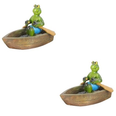 2 Count Frosch-ornamente Froschstatuen Gartenfiguren Für Den Außenbereich