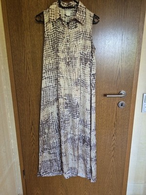 Sarah Pacini Kleid  lang beige braun weiß Punkte Onesize