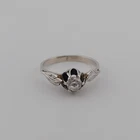 Vintage Sterling Silver Ring 925 Floral Clear Stone Women Size 5.25 / 16