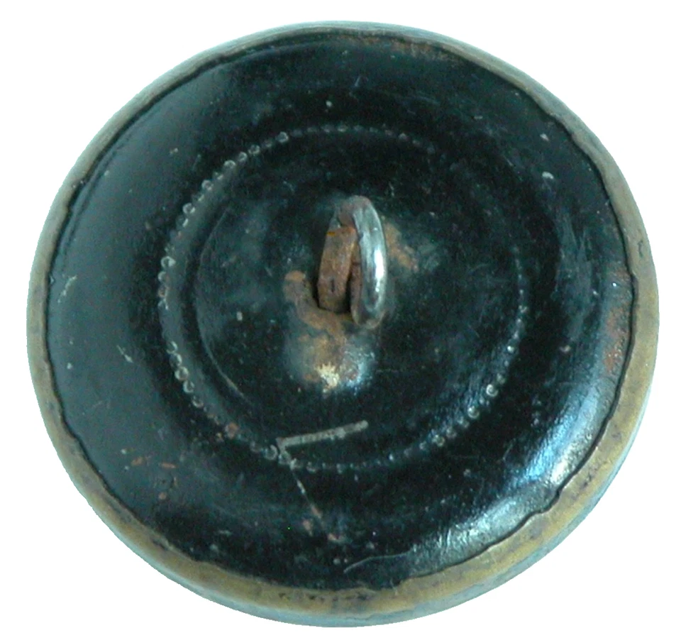 Antique Stamped Brass Picture Button Moon Face Rock Gnome Sculptor  1" - Image 3 of 3