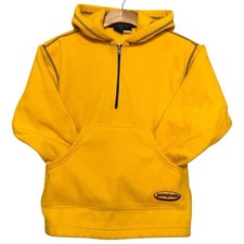 Patagonia Vintage Kids Size M 10 Yellow Synchilla Fleece Pullover Hooded Jacket