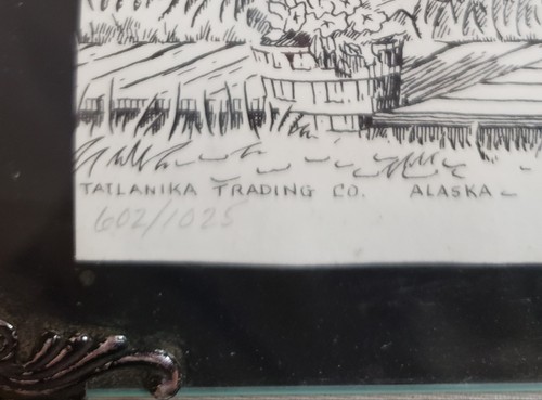 Jacquie Cote Suter B/W Print 8.25X6.75" #625 of 1025 Signed Tatlanika Trading AK - Picture 4 of 5