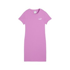 PUMA Essentials Small Logo Slim Short Sleeve T-Shirt Dress Womens Pink Casual 68