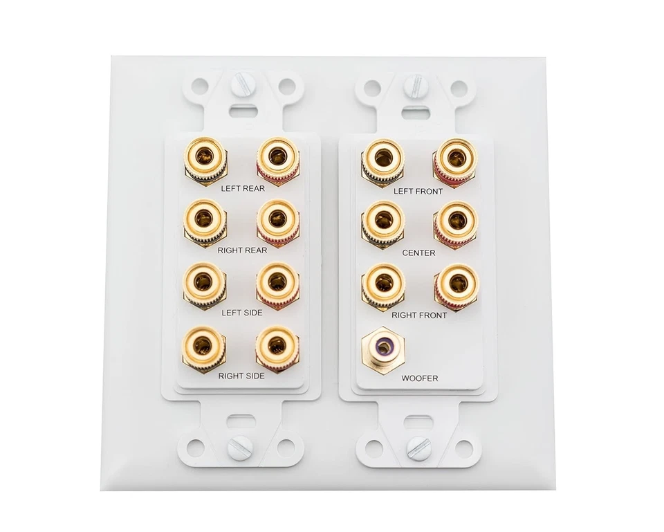 High-Quality 7.1 Home Theater Connection Kit with Speaker Wall Plates - White - Image 3 of 4
