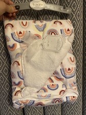 Kyle Deena Rainbow Baby Blanket Soft Fleece Sherpa 30x40 New