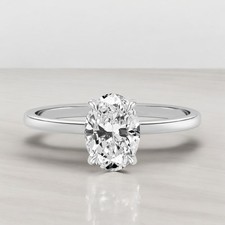 Platinum Diamond Ring For Women Lab Grown Oval 1.1 Carat IGI Certified PT950
