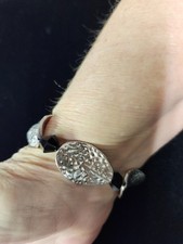 Bracelet elastique, 15 cm, plaques argent ste...
