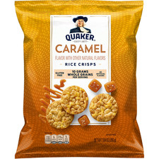 Quaker Caramel Flavored Rice Crisps 7.04 Oz Bag Crispy Snack Treat Ready-to-Eat