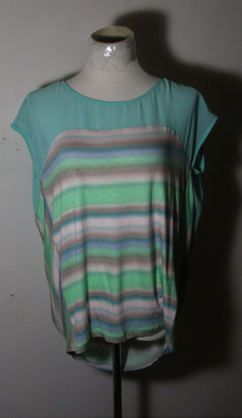 Women's VELVET Green Semi Sheer Blouse Size M