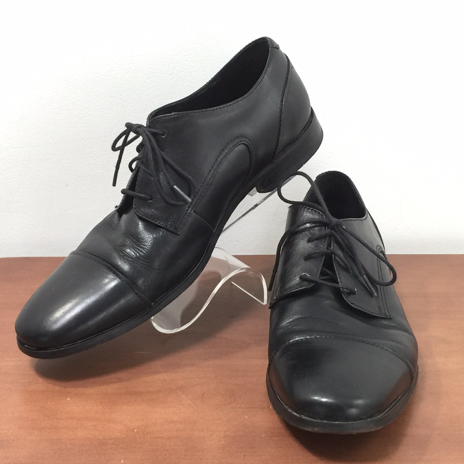 SAOLA Scarpe Oxford Florsheim da uomo 9 D nere in pelle punta a cappuccio suola fodera in pelle taglia 9D