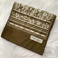 Vintage Odile St. Germain Paris - Brown ivory paisley polyester scarf