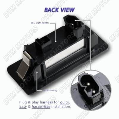 Pair Of Bright White LED License Plate Lights For BMW 5 Series (E39, E60, F10, F07, F15 & More) - E-Marked