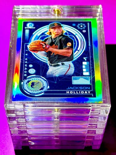 Jackson Holliday RARE SILVER REFRACTOR ROOKIE CARD BOWMAN CHROME ORIOLES RC MINT