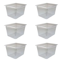 AcMax 6 StüCk Polycarbonat GN 1/2 GastronormbehäLter 12,5 Liter Tief 200 Mm