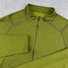 Patagonia Capilene Sweater Mens Large Green 1/4 Zip Base Layer Lightweight Hike
