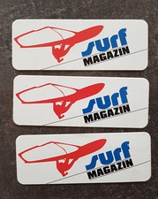 3 Sticker surf MAGAZIN ca. 4,0 x 10,0 cm weißer Hintergrund NEU + ungeklebt