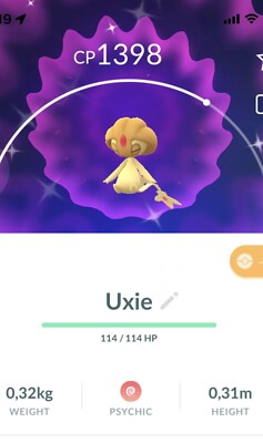 Shiny Uxie Pokemon Gen4 Go Pokémon Asia Regional Sinnoh Read Desc Legendary
