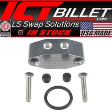 LS 1/8 Dual Out Feed Oil Port Adapter Plate LS1 LSX Camaro Port 90 degree 551533