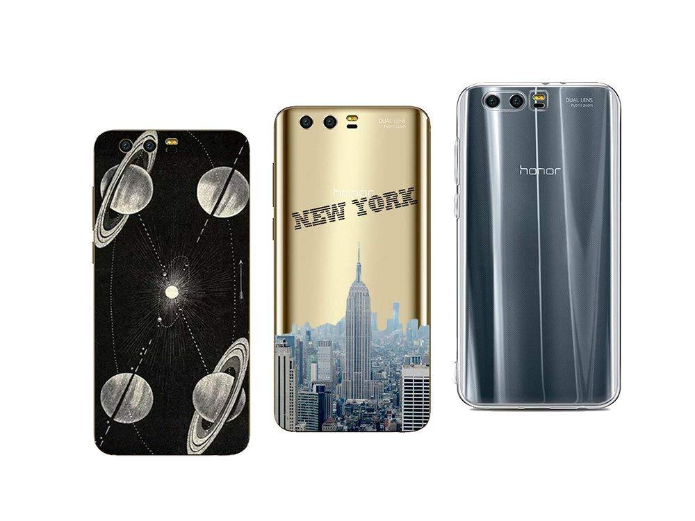 Pack De 3 Coques Gel TPU Pour Huawei Honor 9 – Motifs Variés – Neuves