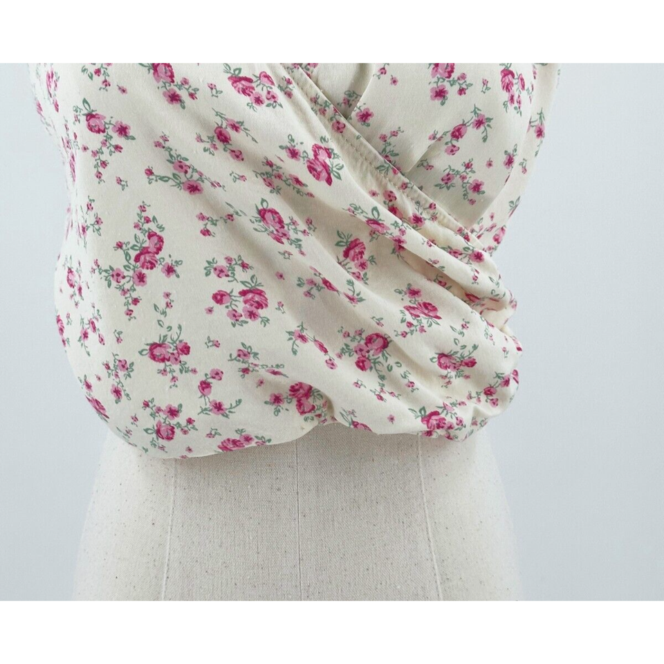 Zara Womens Floral Print Crop Top Size Medium Halter CottageCore Boho