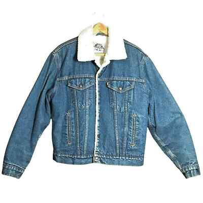 LEVIS Authentic Sherpa Lined Denim Cowboy Trucker Jean Jacket 