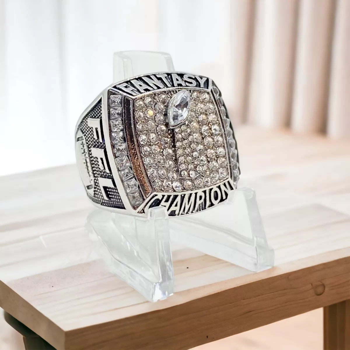2023 Fantasy Football Championship Ring Silver Tone Heavy and Solid