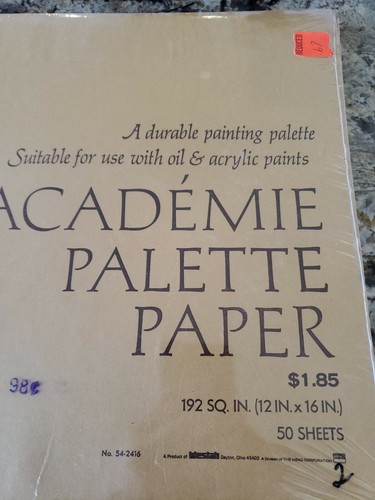 VTG Academie Palette Disposable Paper 50 Sheets 12"x16" New Old Stock - Picture 2 of 4