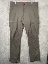 Wrangler ATG Cargo Pant Mens 36x32 Gray Straight Fit Nylon Stretch UPF Outdoors