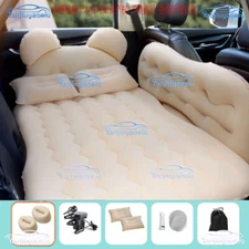 SUV Car Panda Beige Inflatable Mattress Travel Back Seat Air Bed Durable Camping