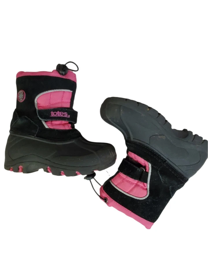 Totes JULIET Botas de Invierno Impermeables para Niños Pequeños Negras/Rosa Talla 8M Foto 3 de 4