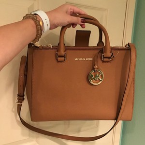 orange leather bag