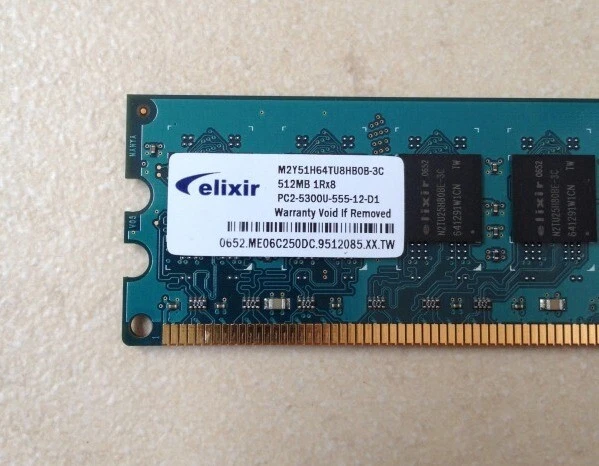 512MB DDR2 Elixir PC667 667 MHZ PC5300 New - Image 2 of 2